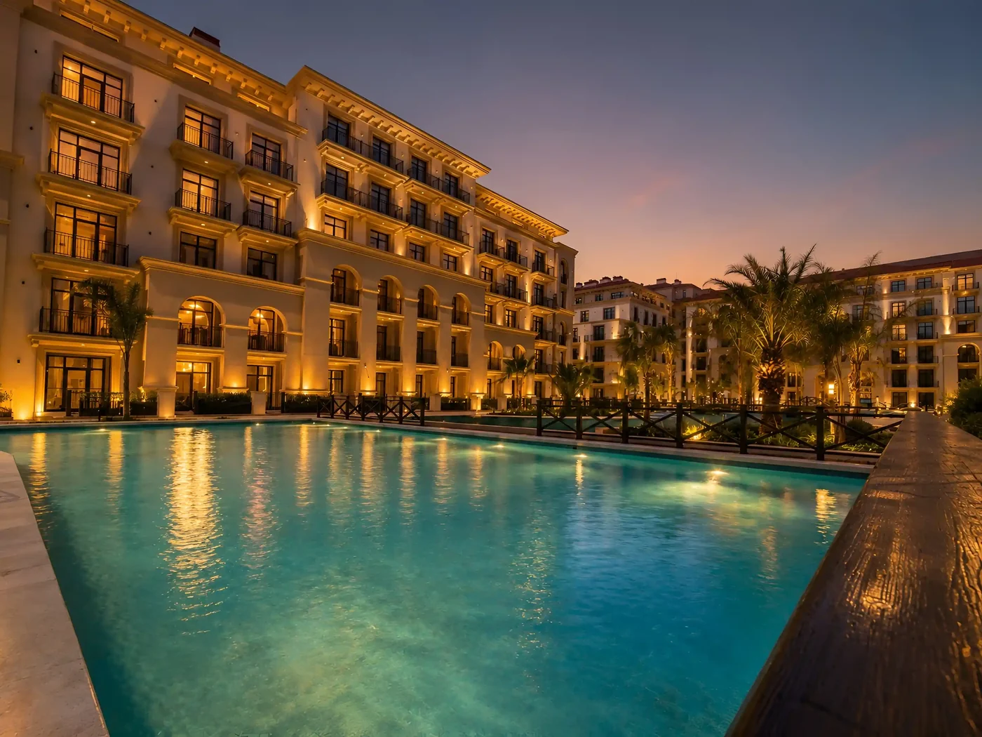 Внутренний двор Marina Village после заката